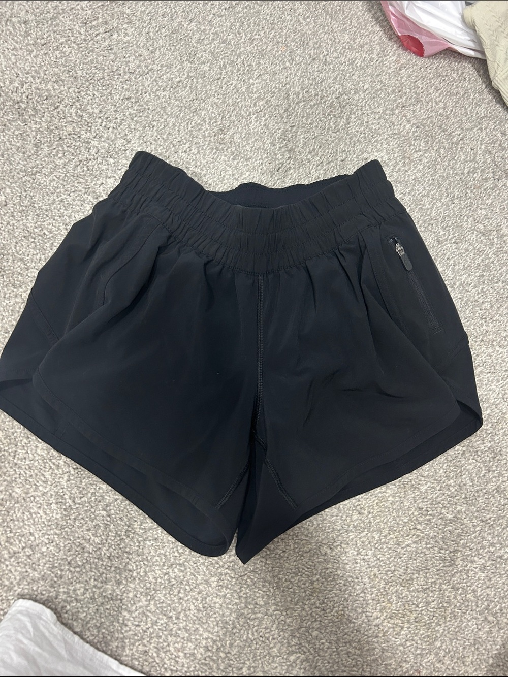 lululemon athletica Black Elastic-Waist Athletic Shorts